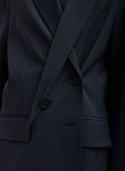 Dominic Pinstripe Detached Lapel Liam Blazer