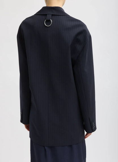 Dominic Pinstripe Detached Lapel Liam Blazer