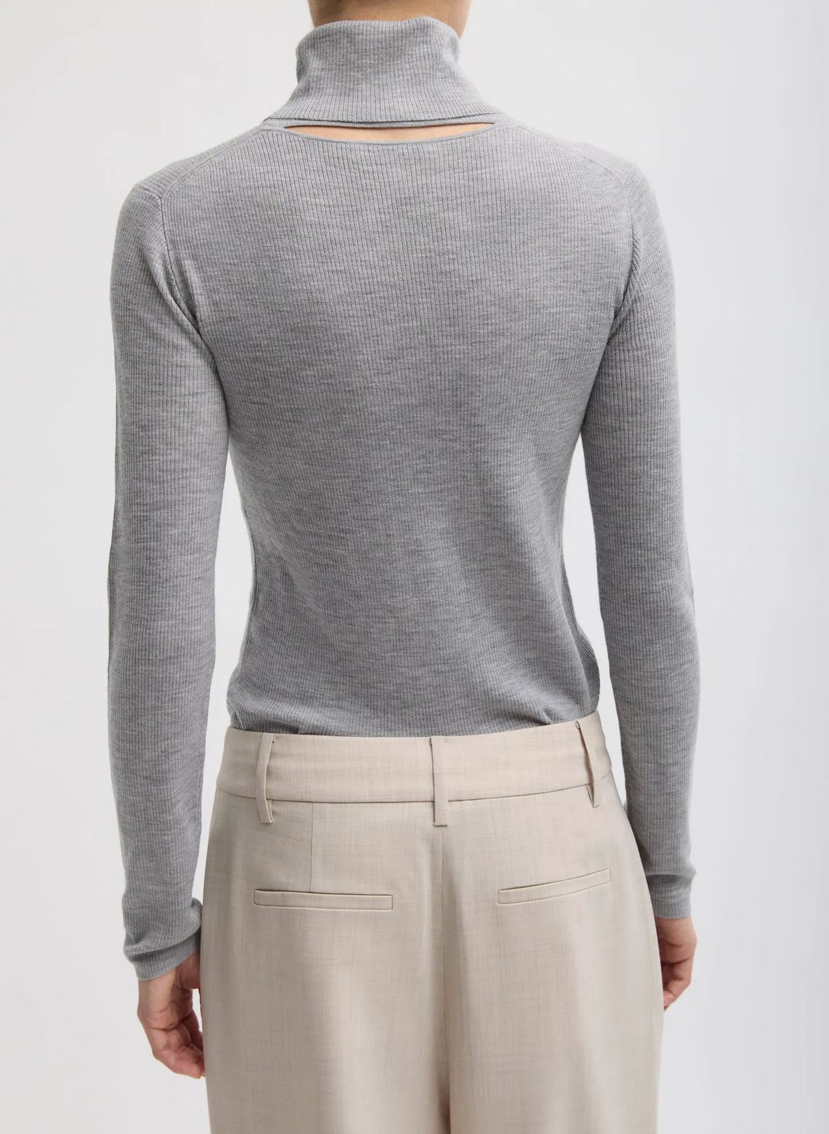 Featherweight Ribbed Sweater Turtleneck Pullover