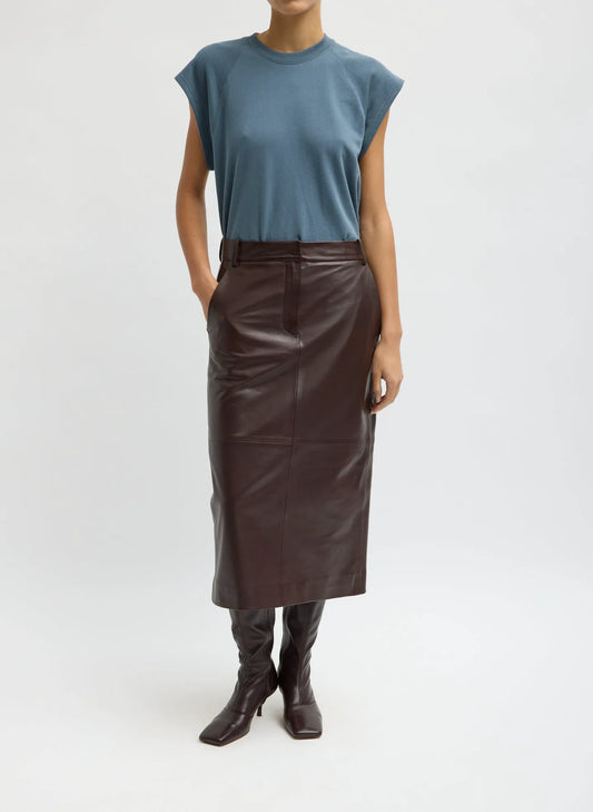 Leather Midi Trouser Skirt
