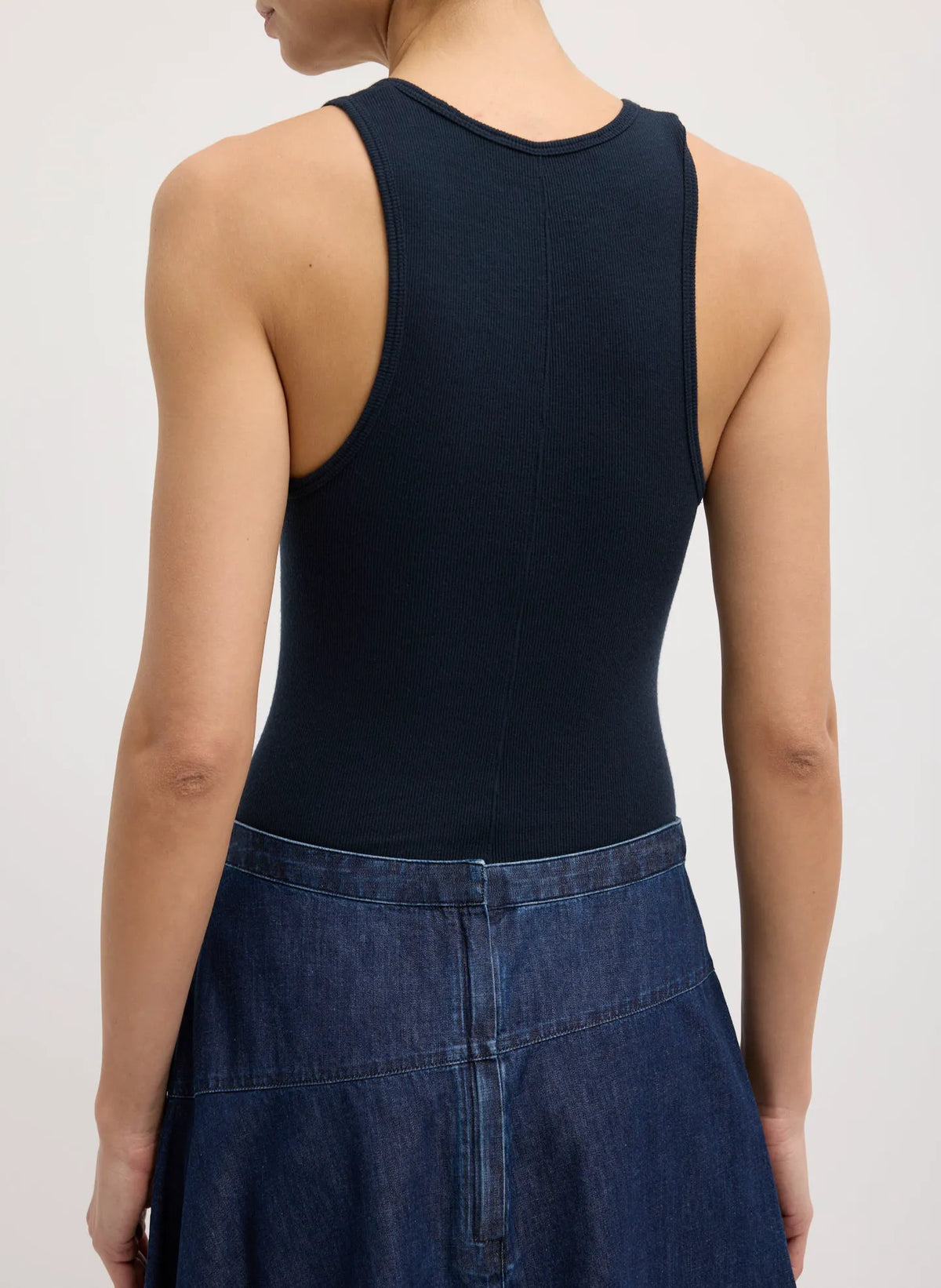 Light Weight Indigo Denim Asymmetrical Balloon Skirt