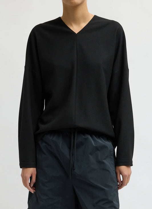 Mica Crepe V-Neck Top