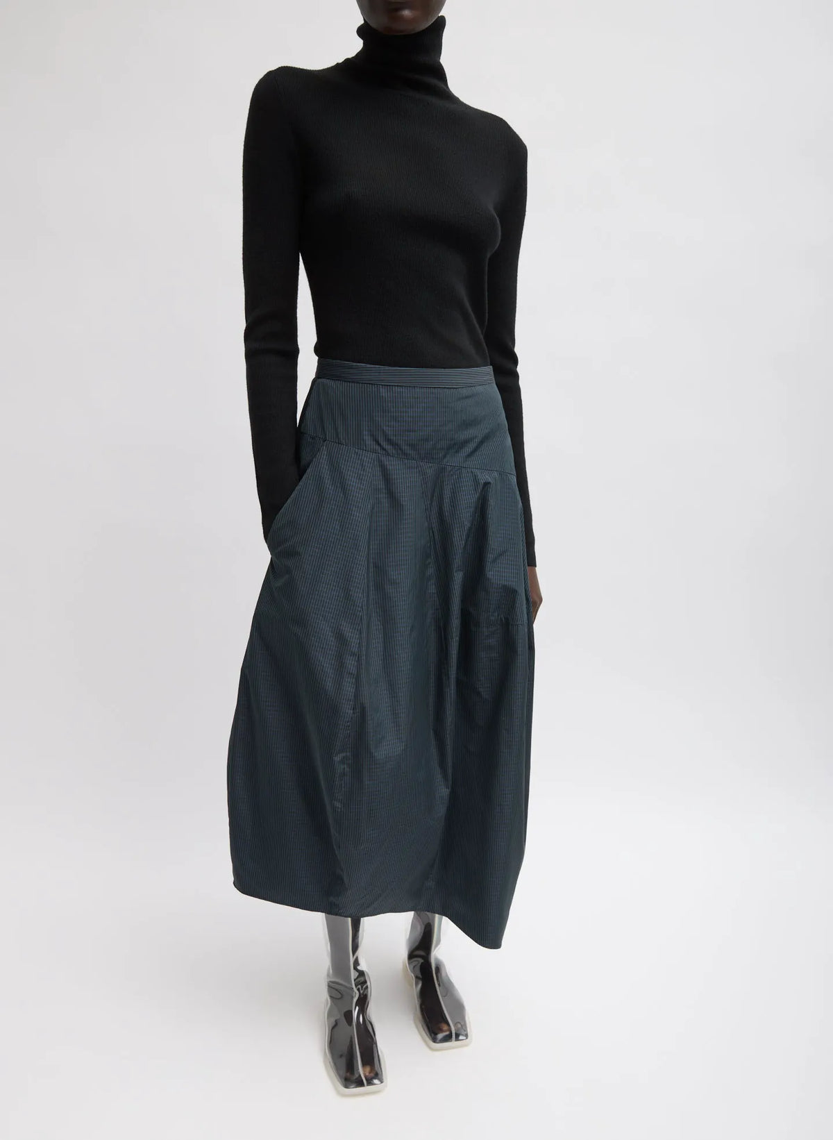 Menswear Nylon Asymmetrical Balloon Skirt