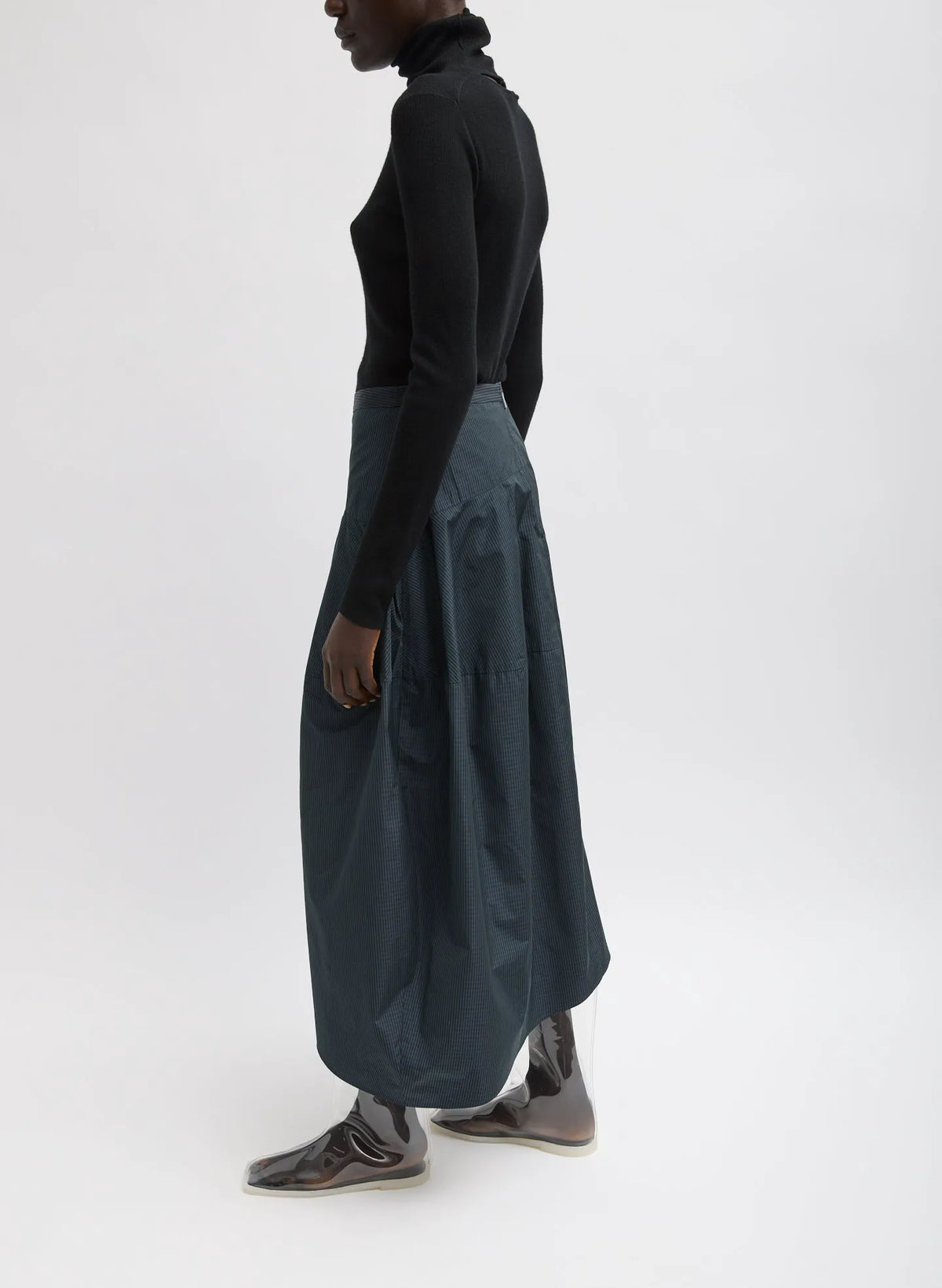 Menswear Nylon Asymmetrical Balloon Skirt