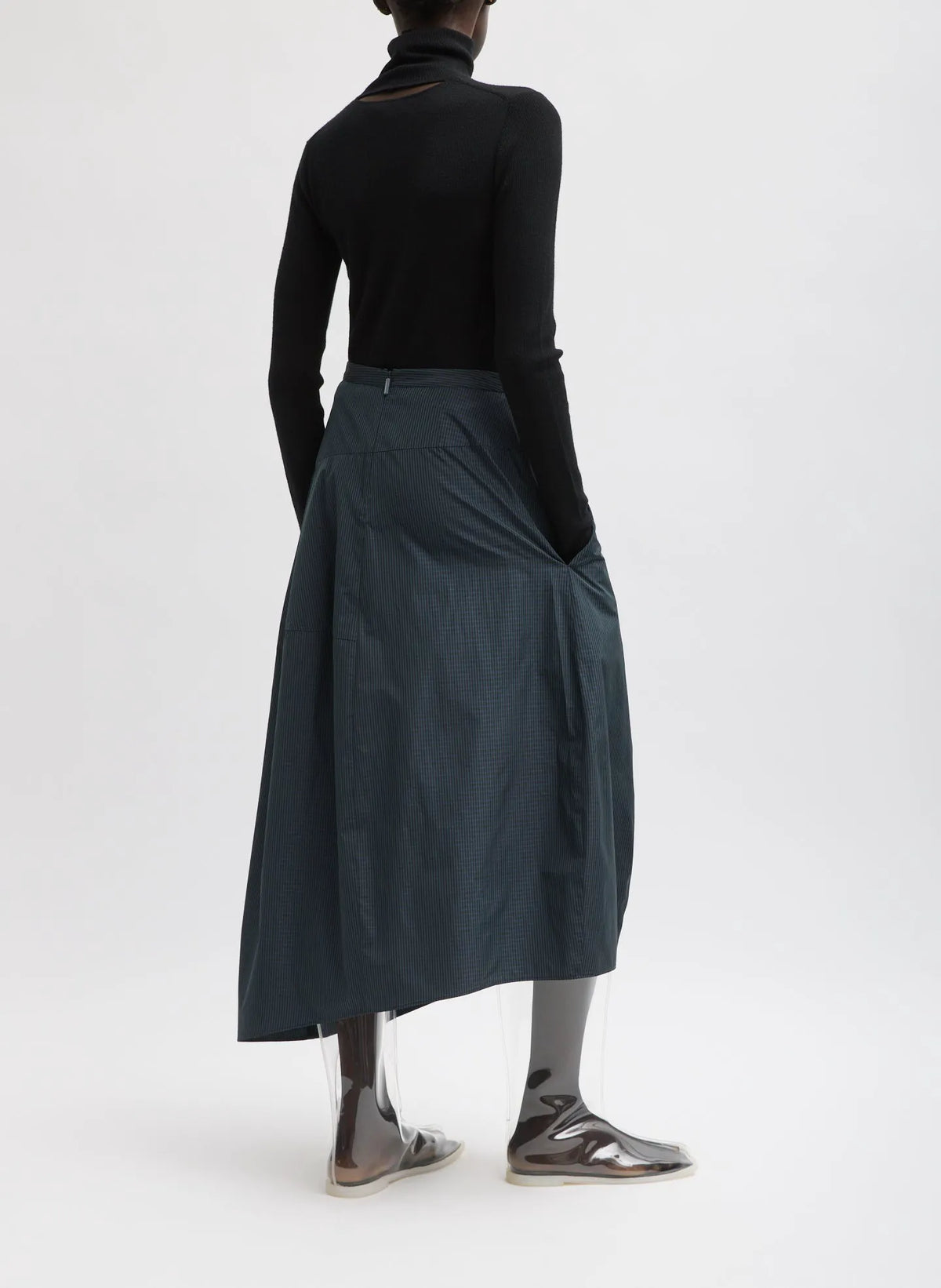 Menswear Nylon Asymmetrical Balloon Skirt
