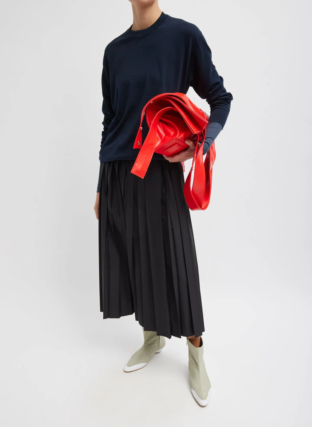 Nylon Pleated Pull On Skirt