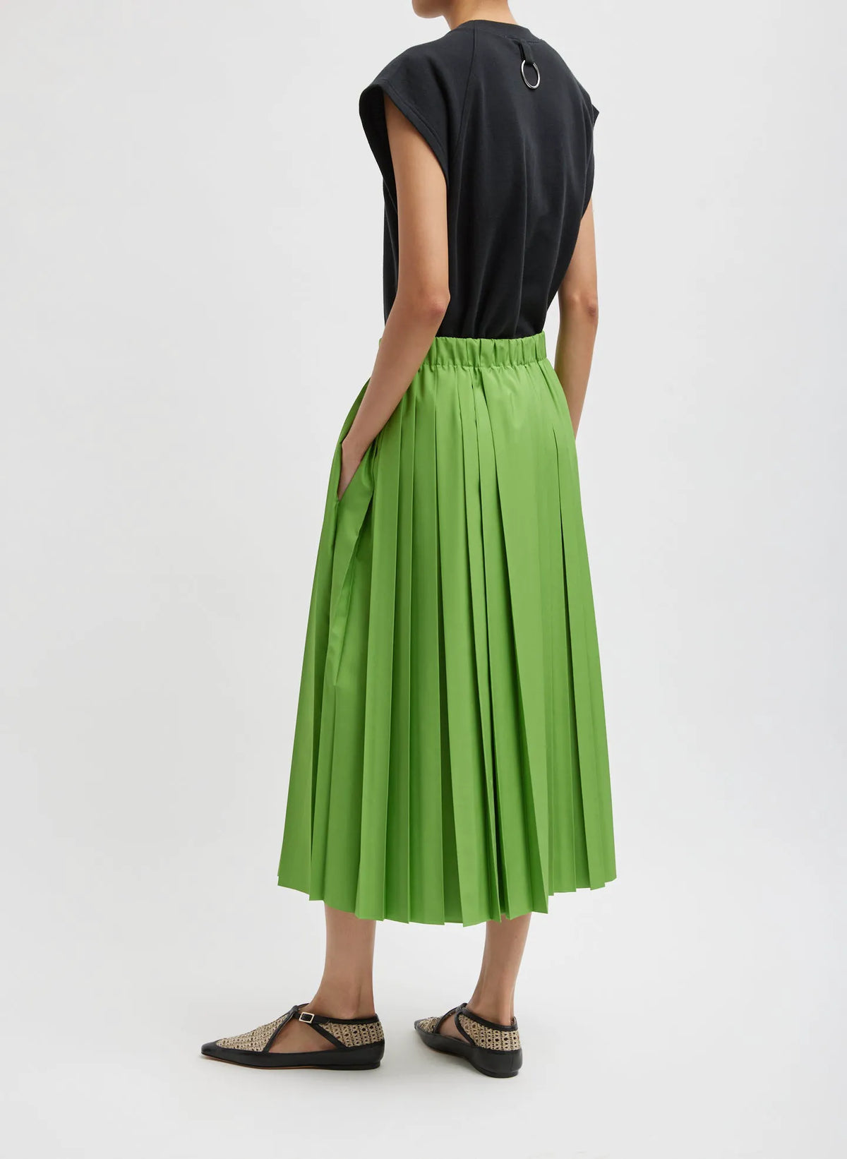 Nylon Pleated Pull On Skirt