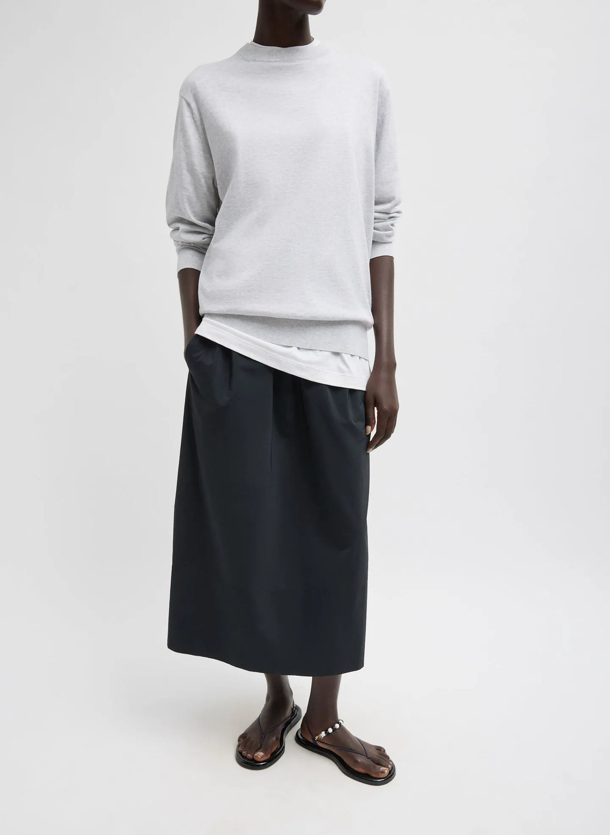 Nylon Pull On Full Skirt