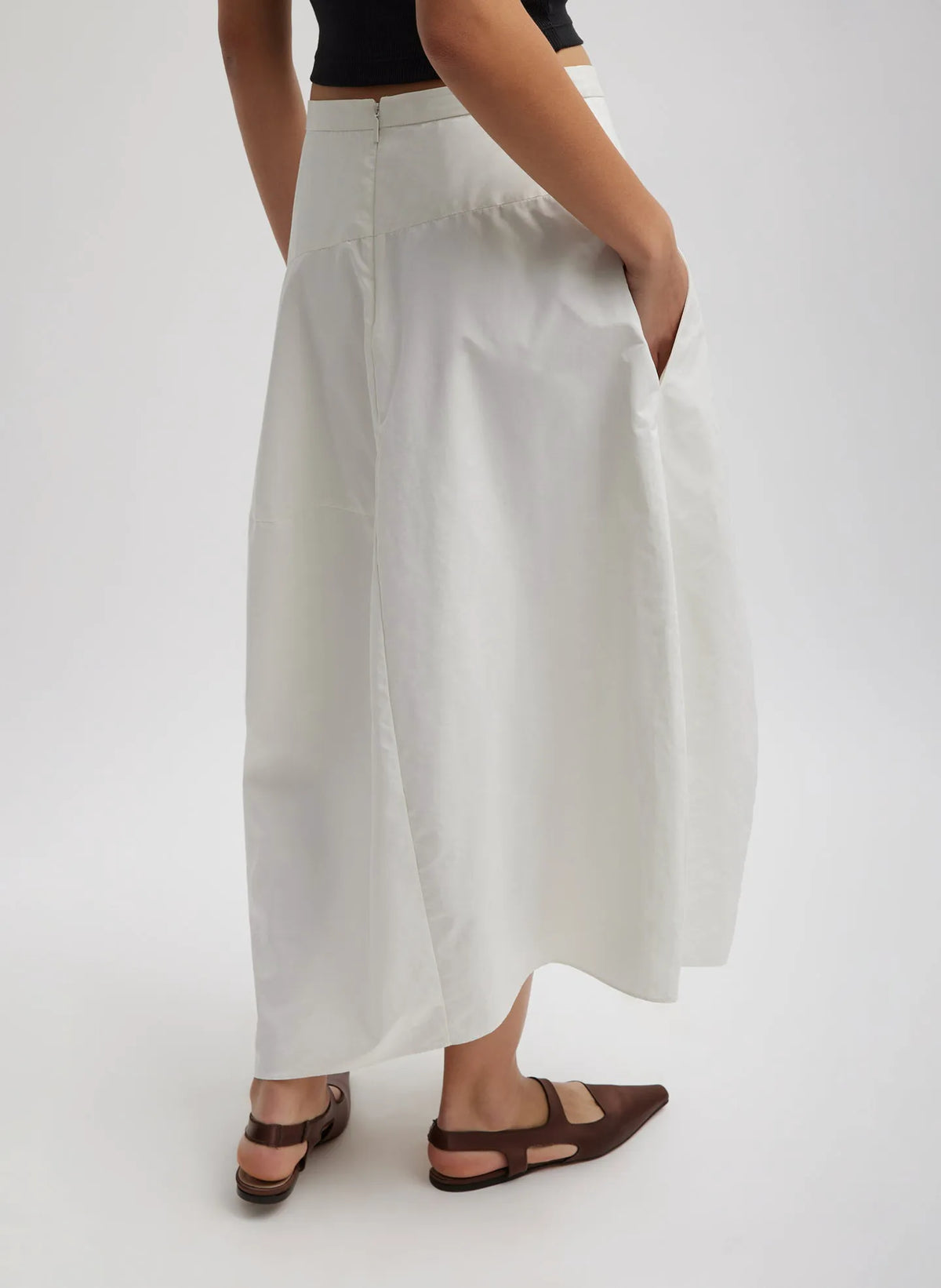Nylon Asymmetrical Balloon Skirt
