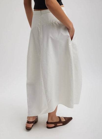 Nylon Asymmetrical Balloon Skirt