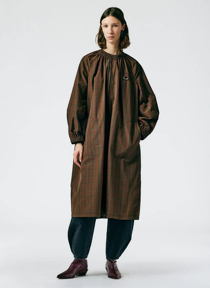 Plaid Tech Poly Long Anorak