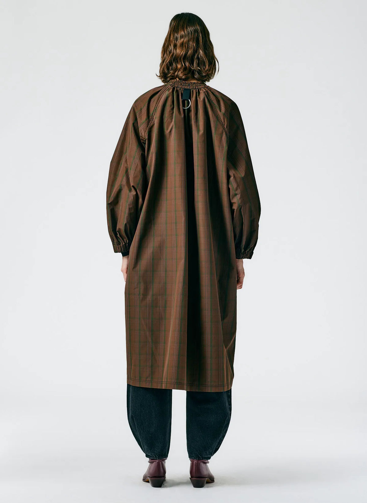 Plaid Tech Poly Long Anorak