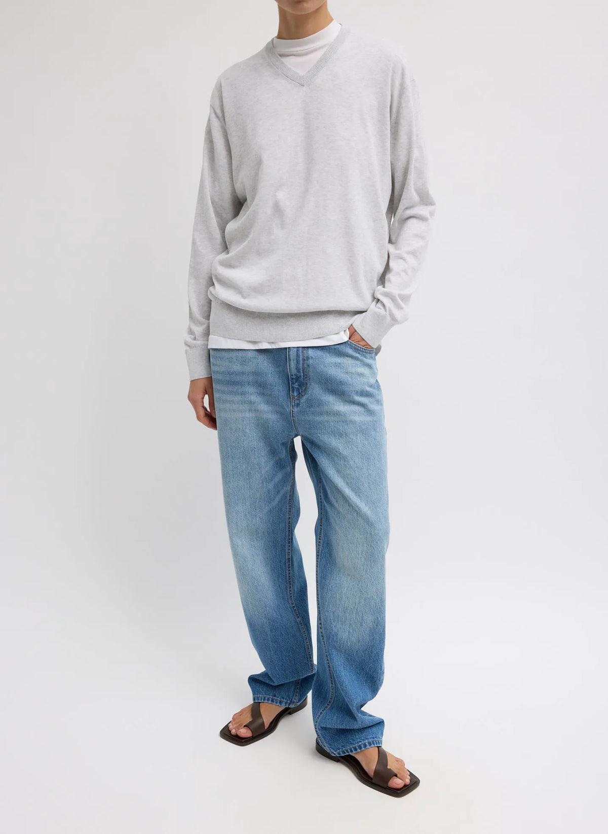 Super Fine Gauge Perfect V-Neck Men's Pullover
