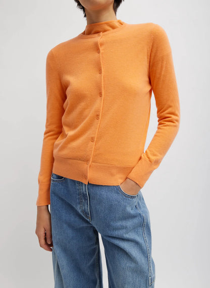 Skinlike Mercerized Wool Shrunken Cardigan
