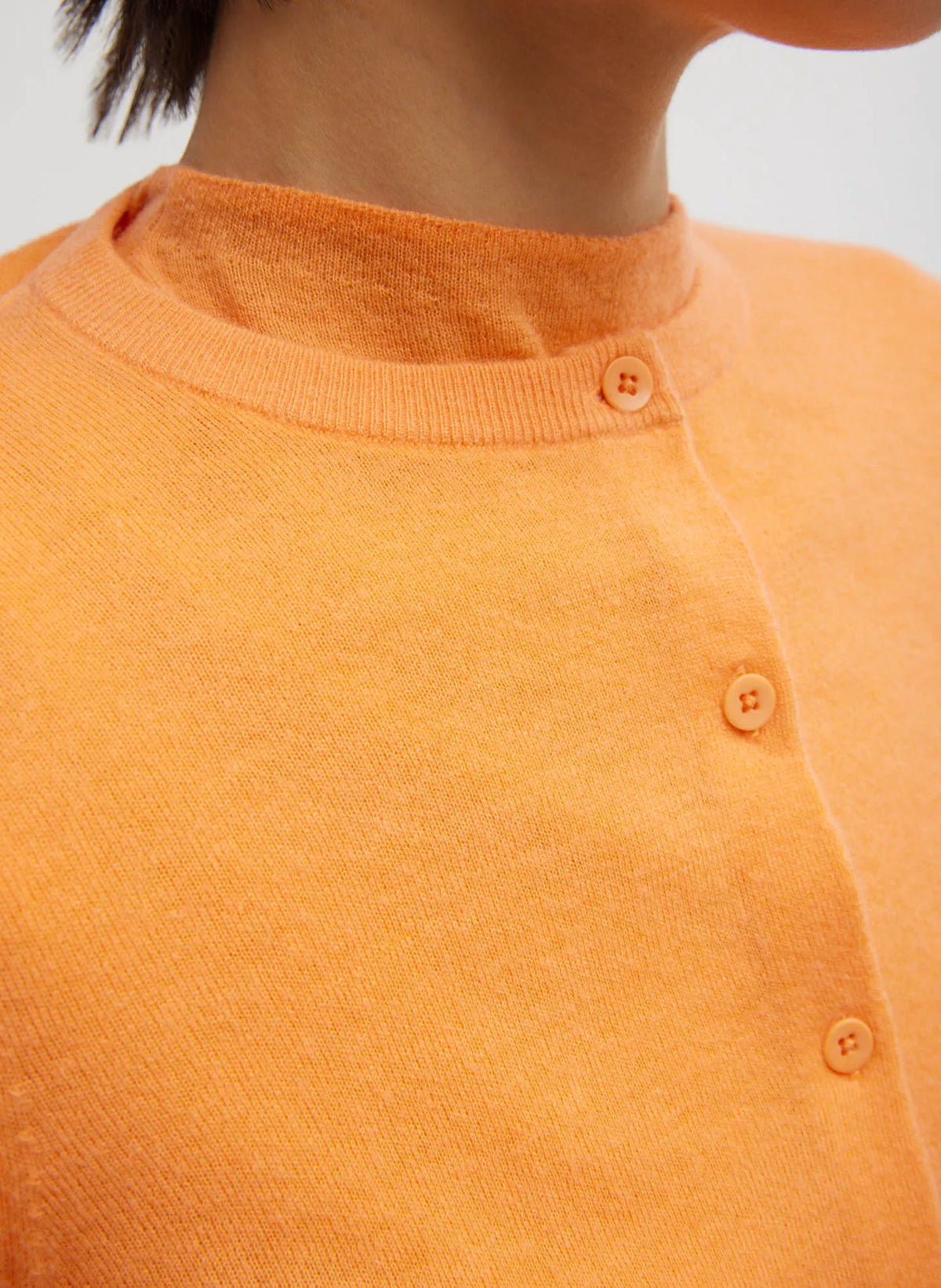 Skinlike Mercerized Wool Shrunken Cardigan