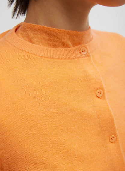 Skinlike Mercerized Wool Shrunken Cardigan