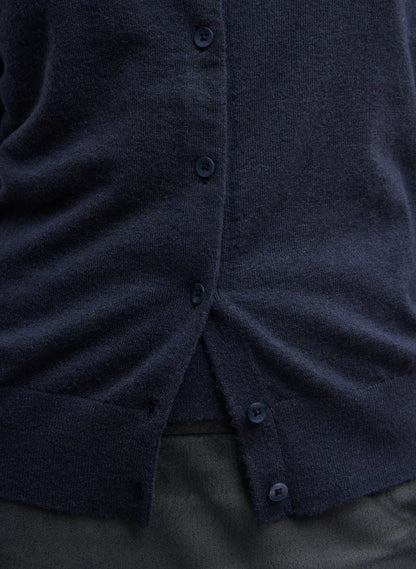 Skinlike Mercerized Wool Shrunken Cardigan