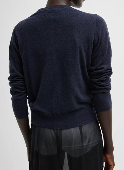 Skinlike Mercerized Wool Shrunken Cardigan