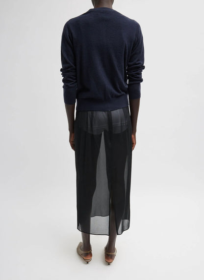 Skinlike Mercerized Wool Shrunken Cardigan