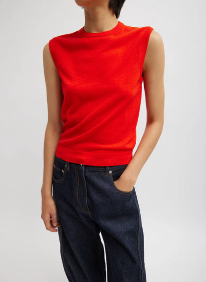 Skinlike Mercerized Wool Sleeveless Sweater