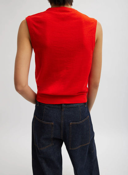 Skinlike Mercerized Wool Sleeveless Sweater