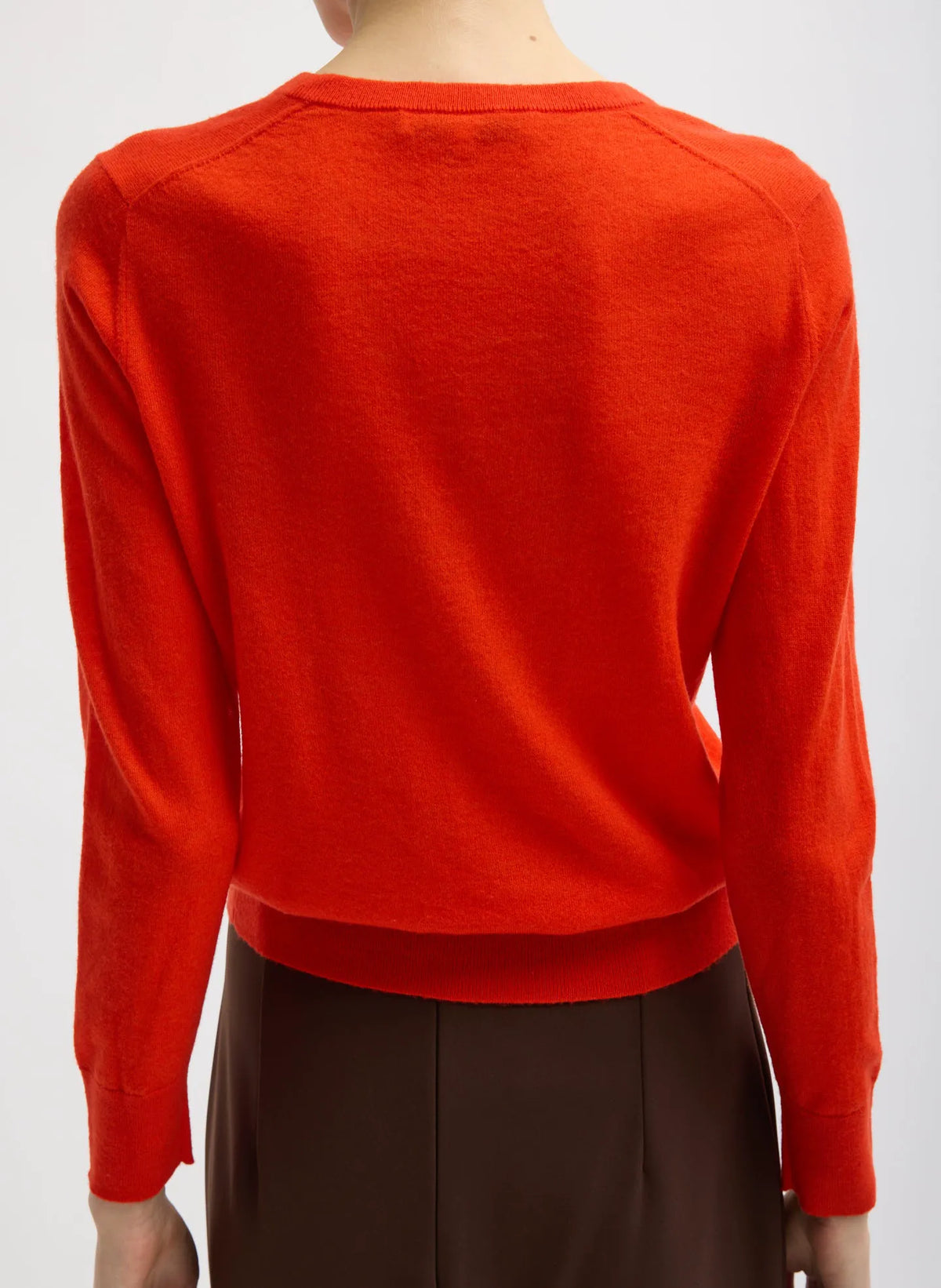 Skinlike Mercerized Wool Shrunken V-Neck Sweater