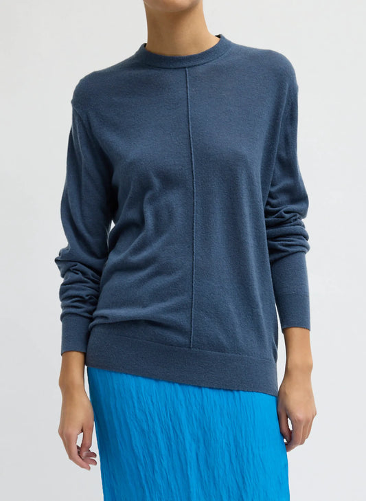 Skinlike Mercerized Wool Crewneck Pullover