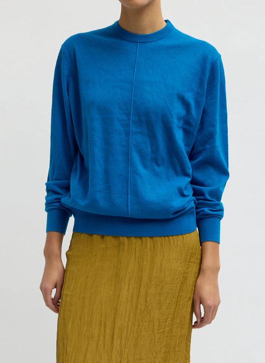 Skinlike Mercerized Wool Crewneck Pullover