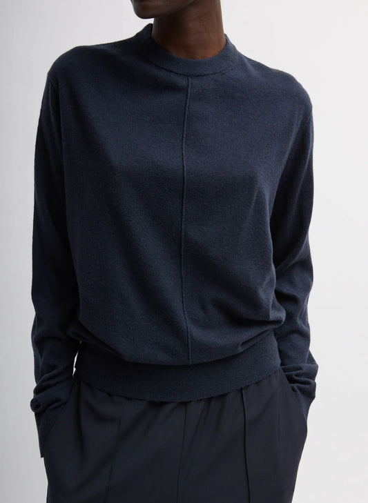 Skinlike Mercerized Wool Crewneck Pullover