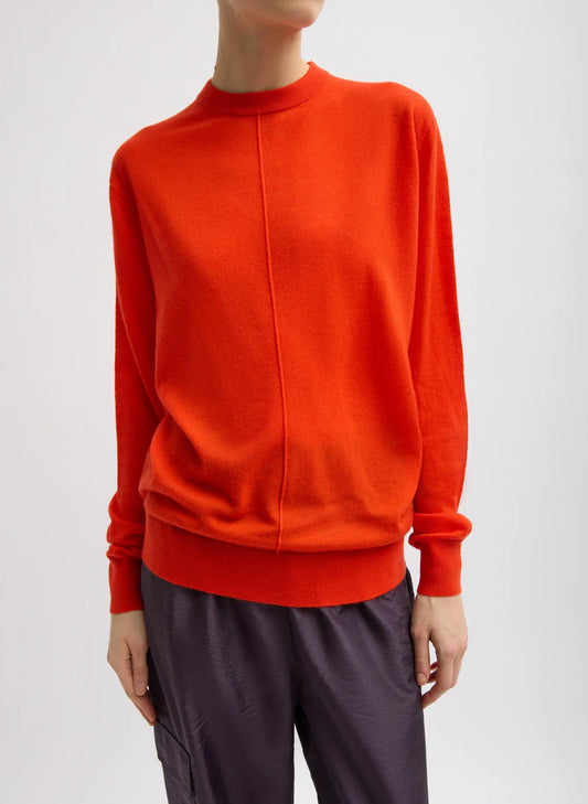 Skinlike Mercerized Wool Crewneck Pullover
