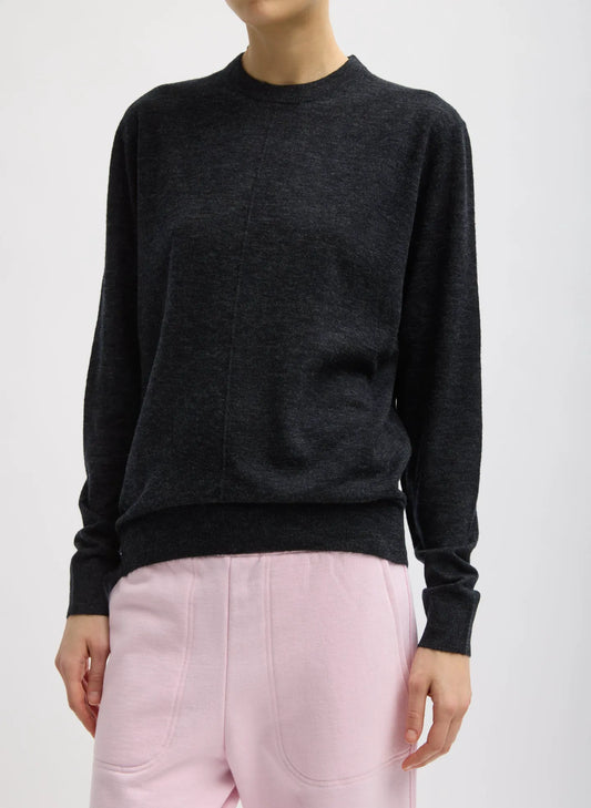 Skinlike Mercerized Wool Crewneck Pullover