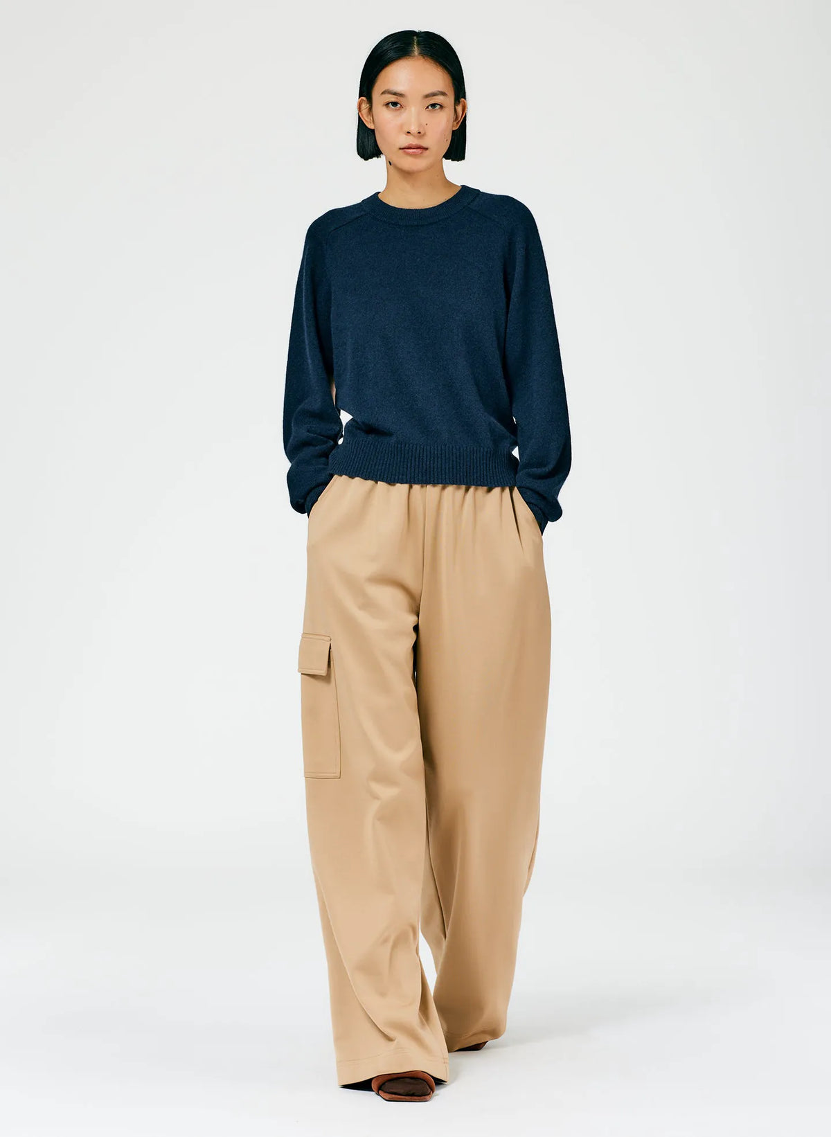 Feather Weight Cashmere Open Sleeve Cocoon Sweater
