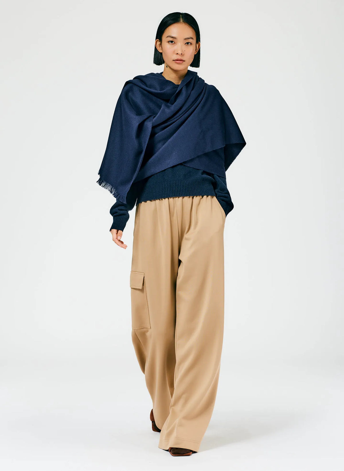 Feather Weight Cashmere Open Sleeve Cocoon Sweater