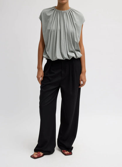 Shirred Neck Circular T-Shirt