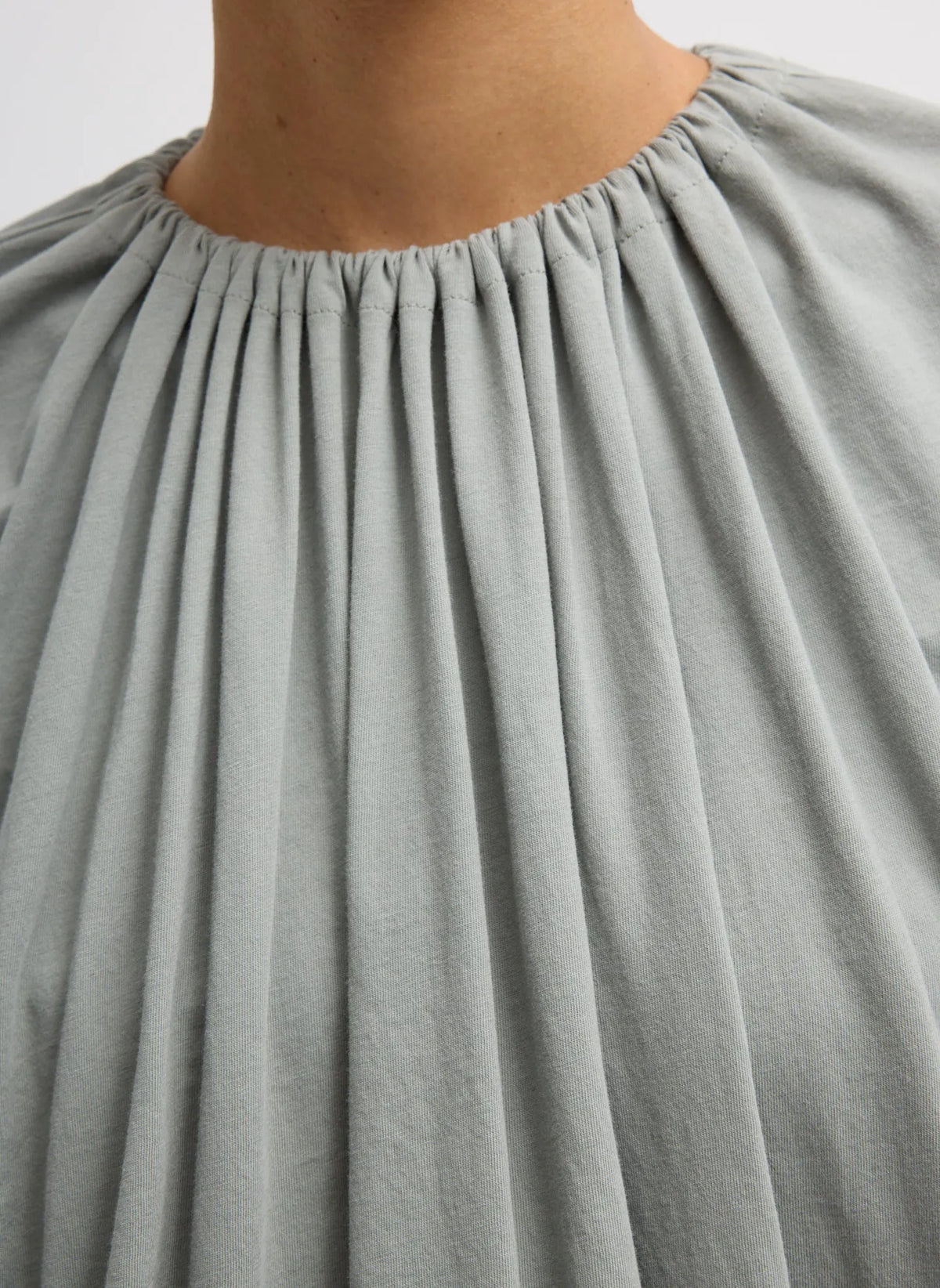 Shirred Neck Circular T-Shirt
