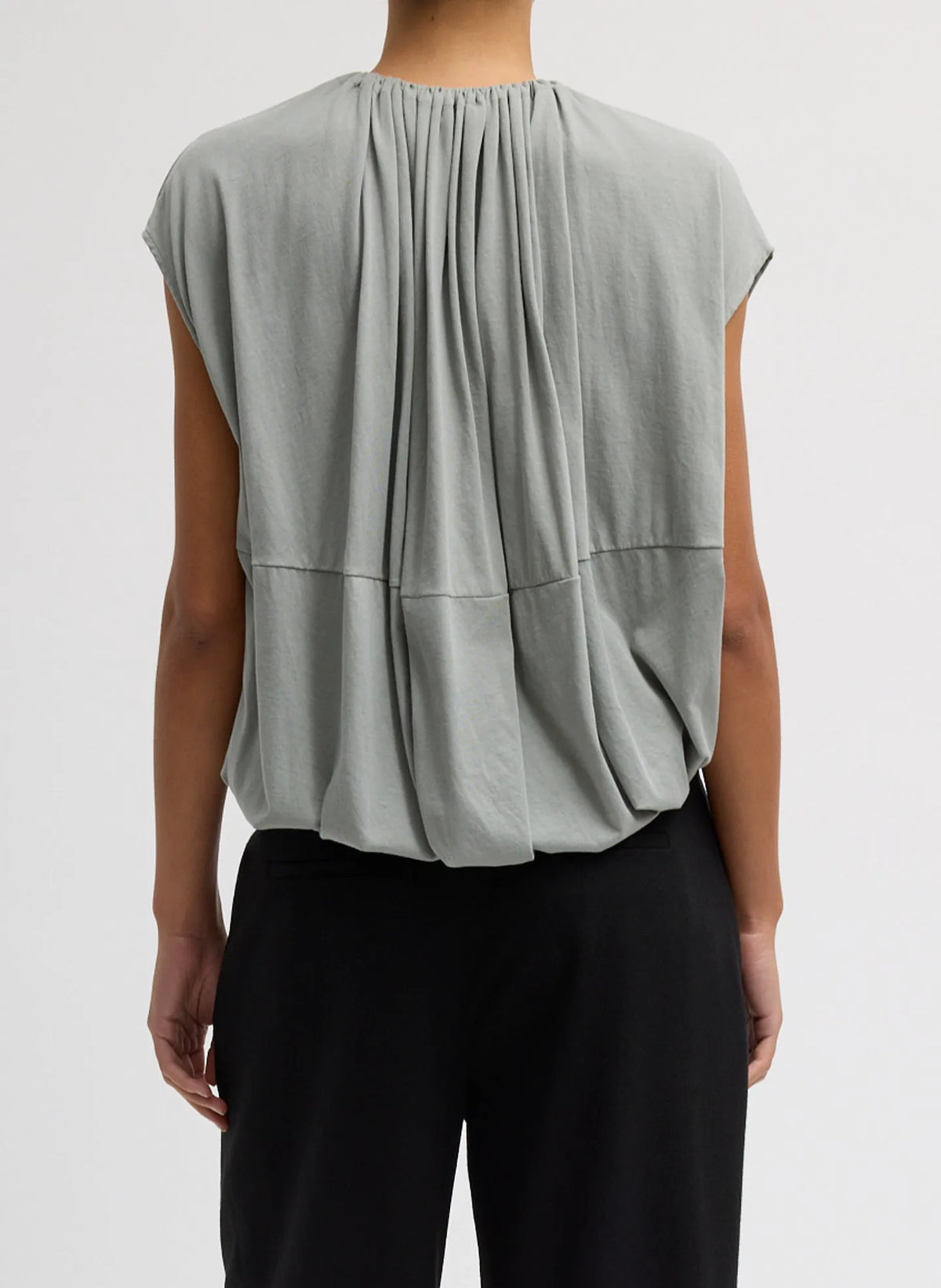 Shirred Neck Circular T-Shirt