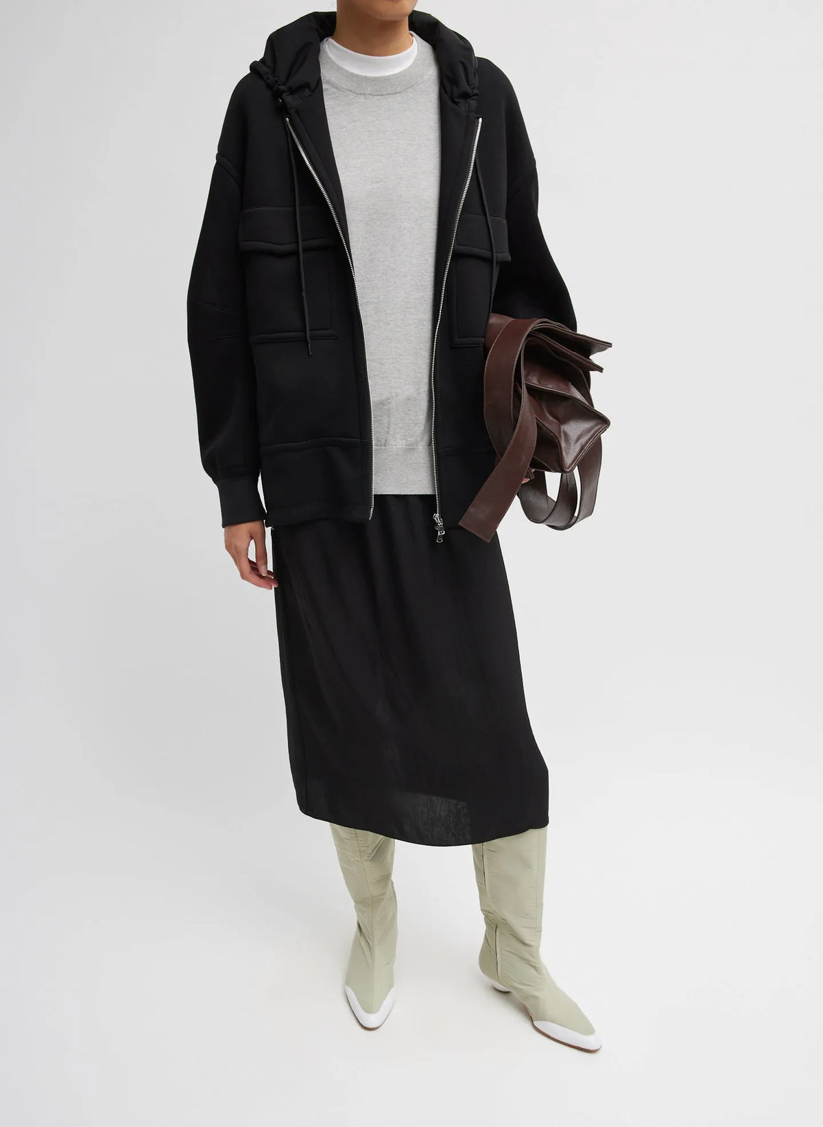 Techy Viscose Zip Up Hoodie