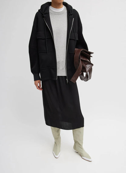 Techy Viscose Zip Up Hoodie