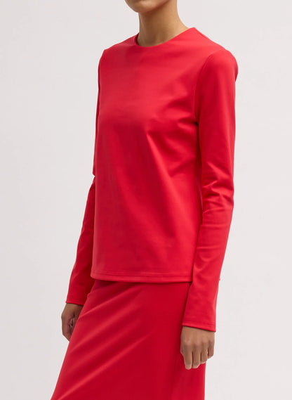 Compact Ultra Stretch Knit Long Sleeve Slim Top