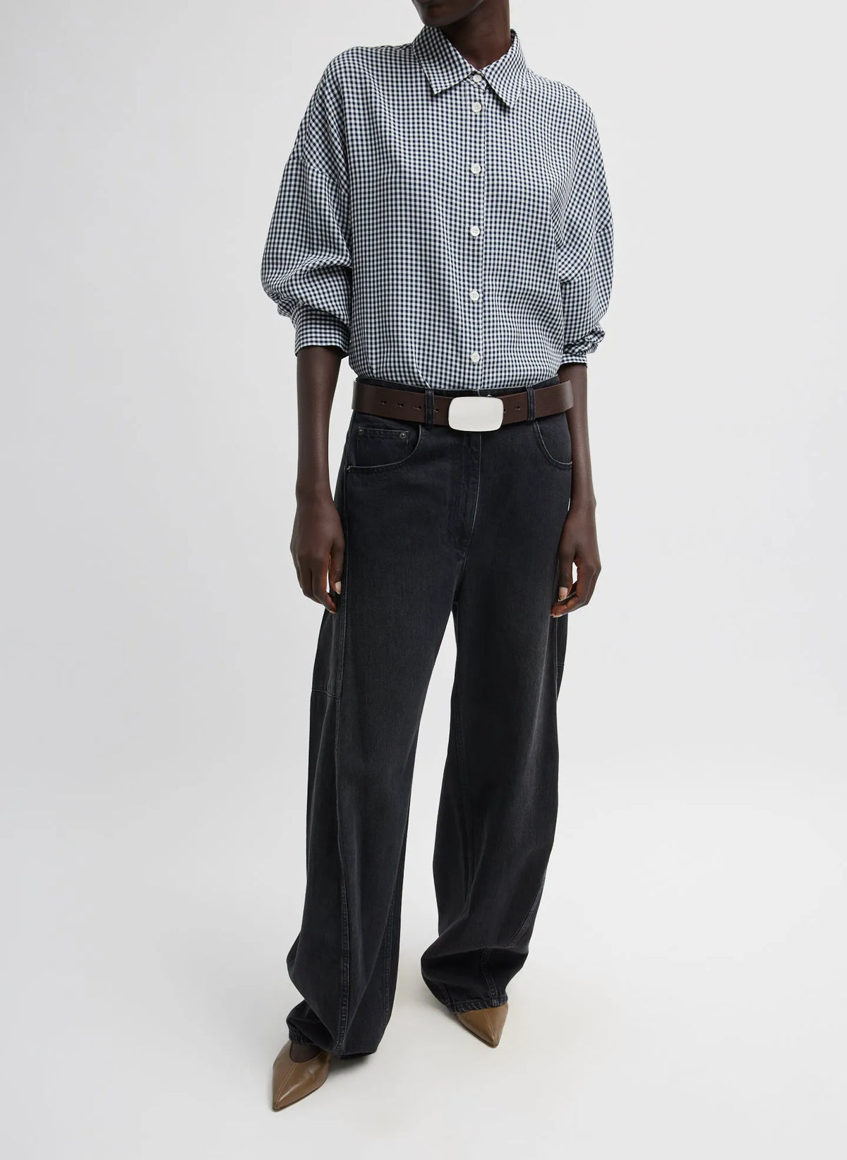 Viscose Gingham Oversized Shirt