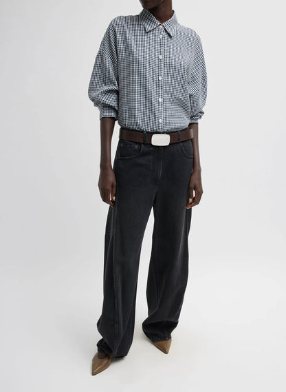 Viscose Gingham Oversized Shirt