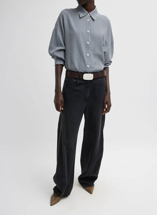 Viscose Gingham Oversized Shirt