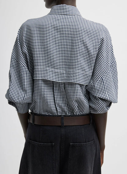 Viscose Gingham Oversized Shirt