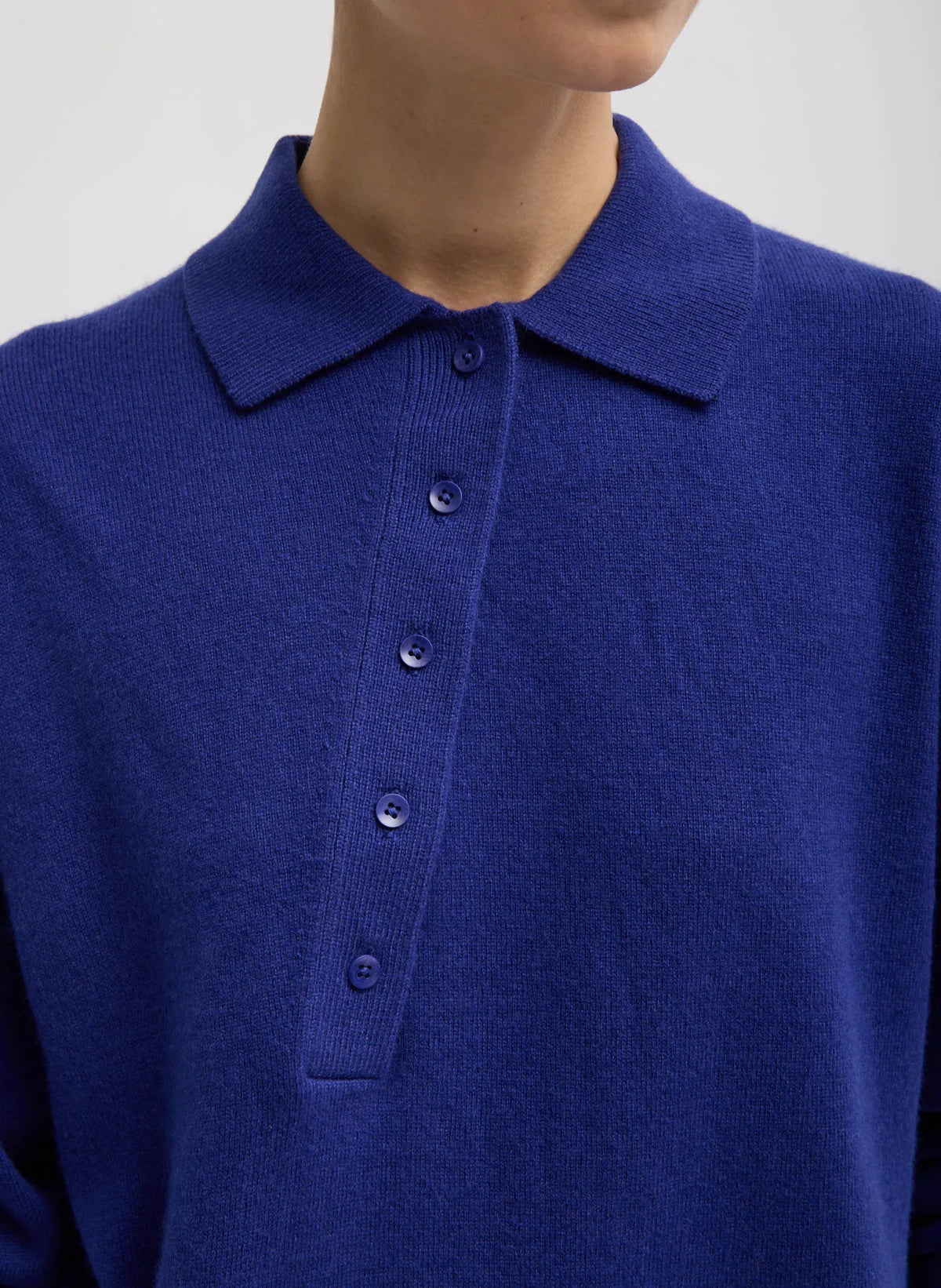 Washable Cashmere Easy Polo Sweater