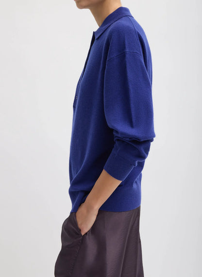 Washable Cashmere Easy Polo Sweater