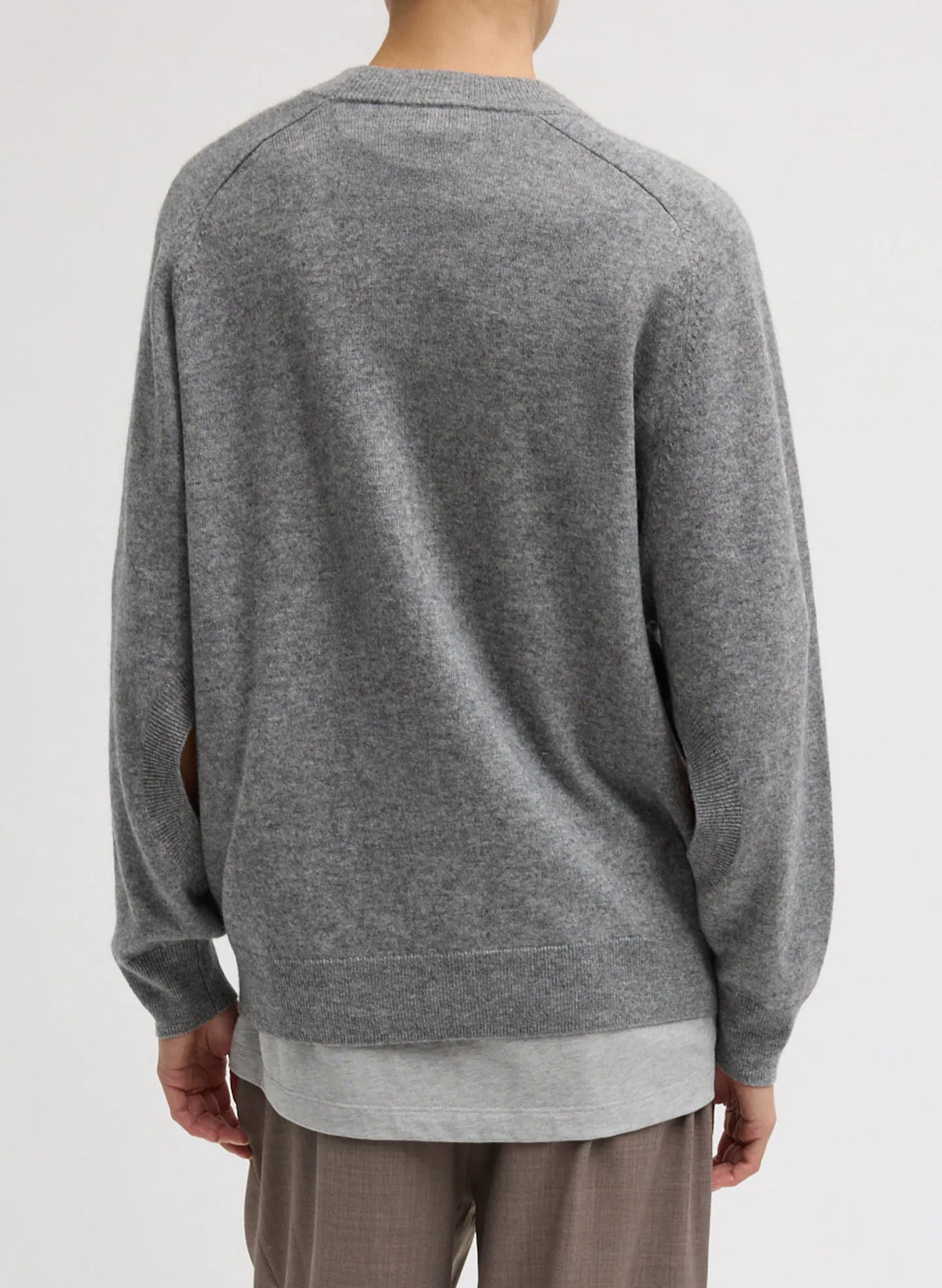 Washable Cashmere Crewneck Cut Out Sleeve Sweater