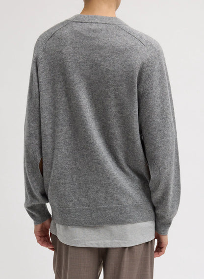 Washable Cashmere Crewneck Cut Out Sleeve Sweater