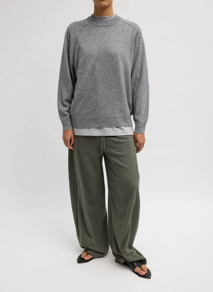 Washable Cashmere Crewneck Cut Out Sleeve Sweater
