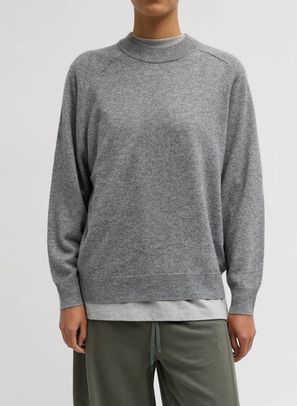 Washable Cashmere Crewneck Cut Out Sleeve Sweater