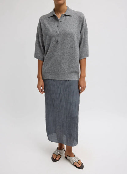 Washable Cashmere Oversized Easy Polo